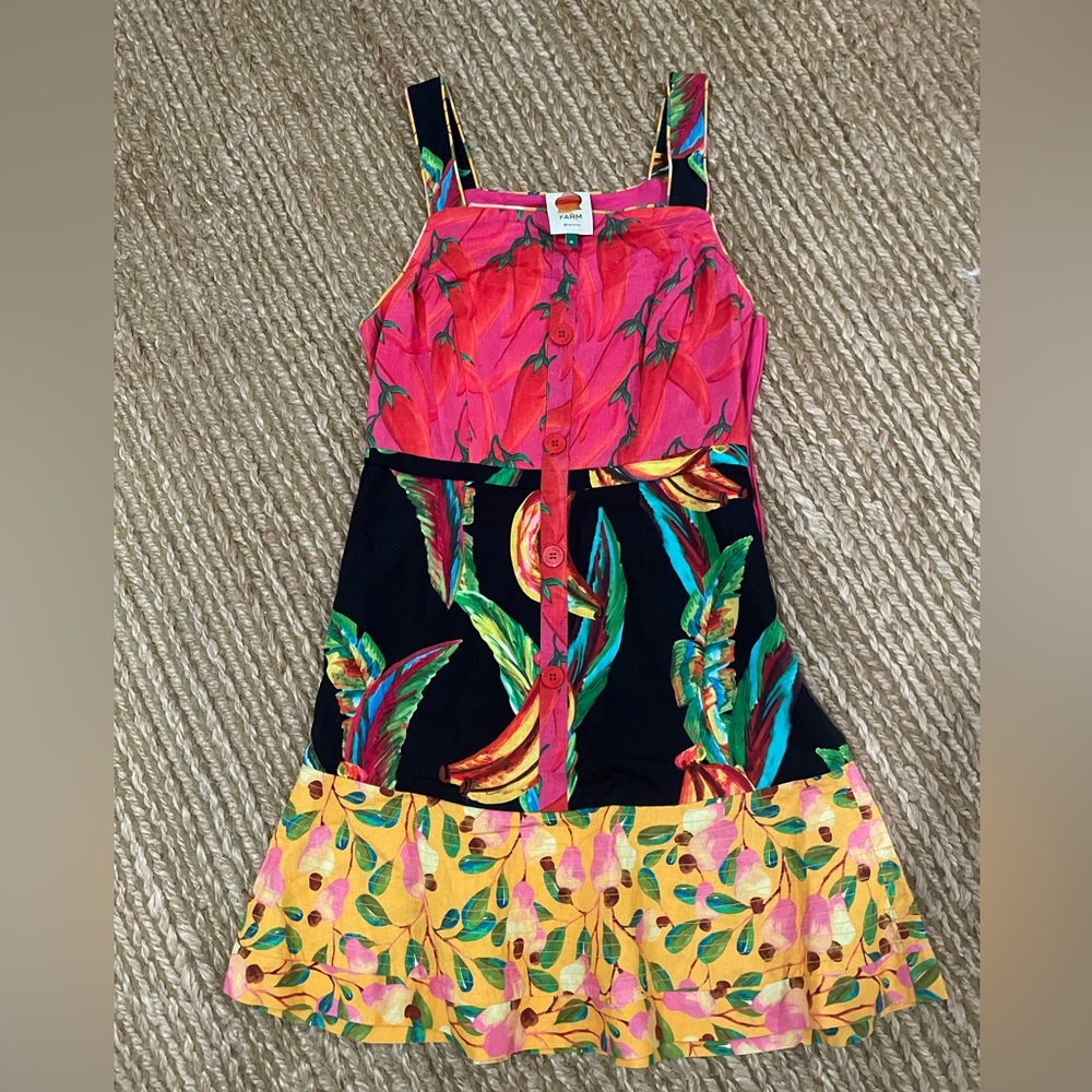 Farm Rio red pepper and banana dress. Worn once.